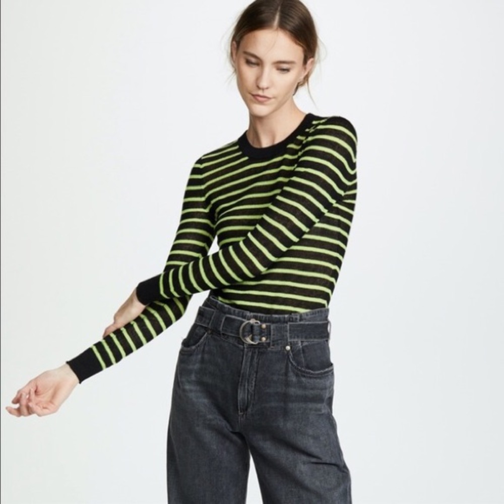 Veronica Beard Dean Stripe Linen Blend Sweater